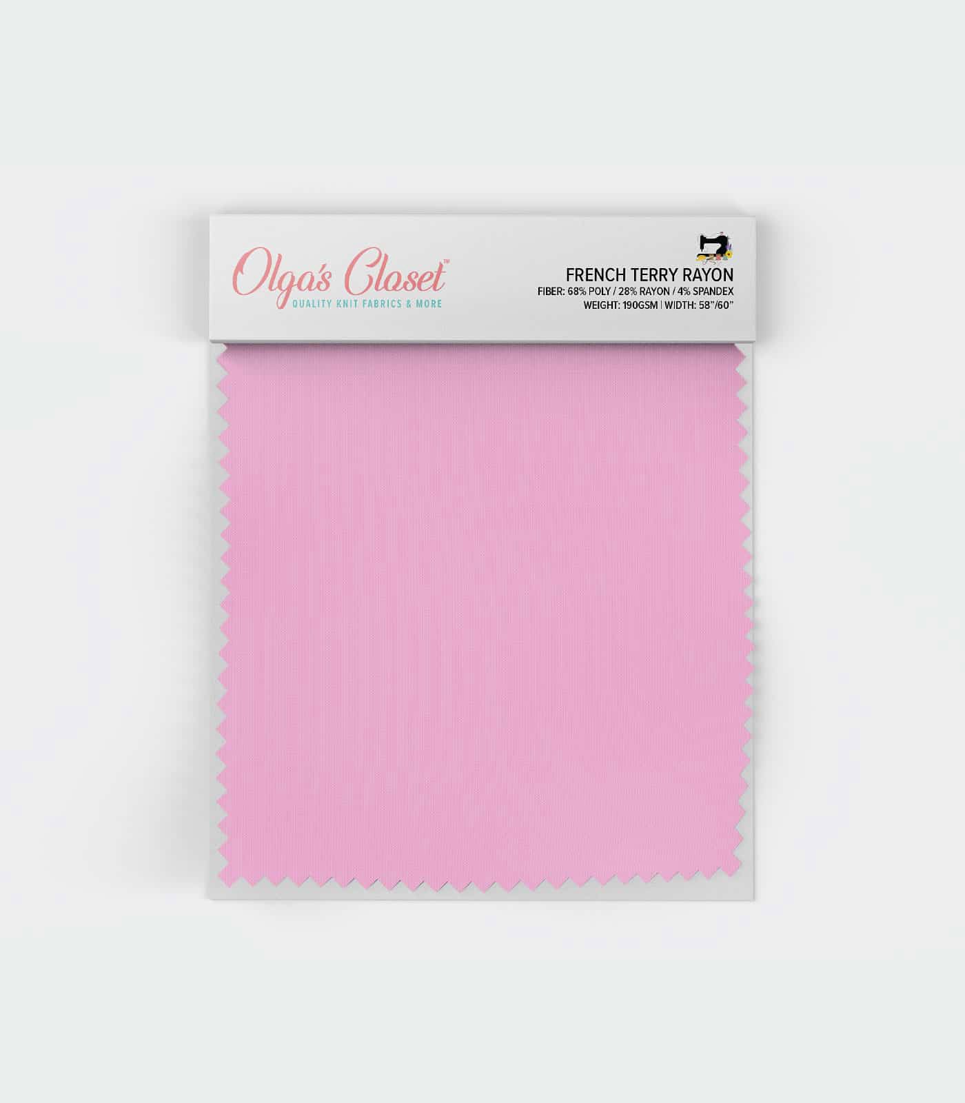 Pink Solid French Terry Rayon Fabric