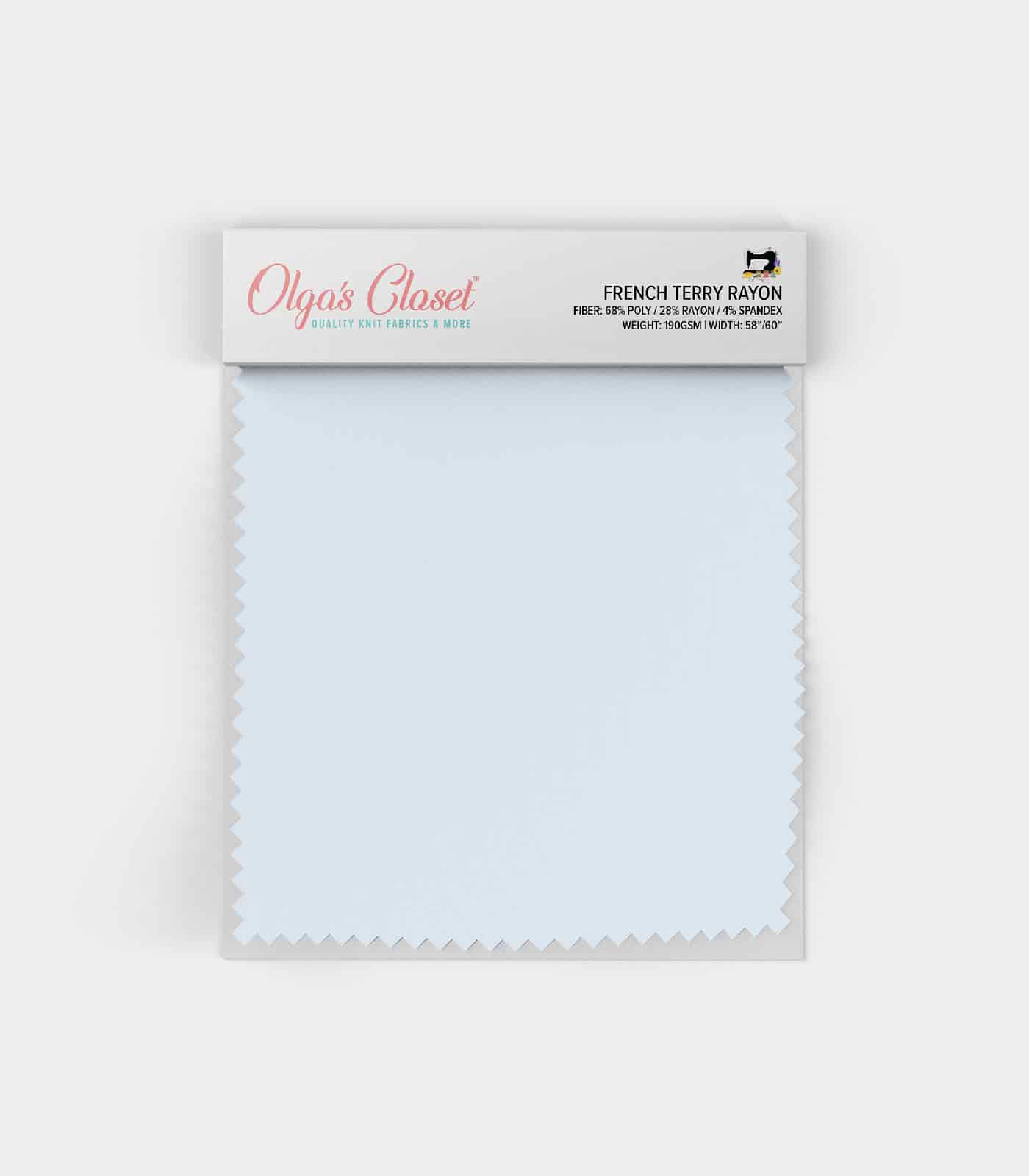 White Solid French Terry Rayon Fabric