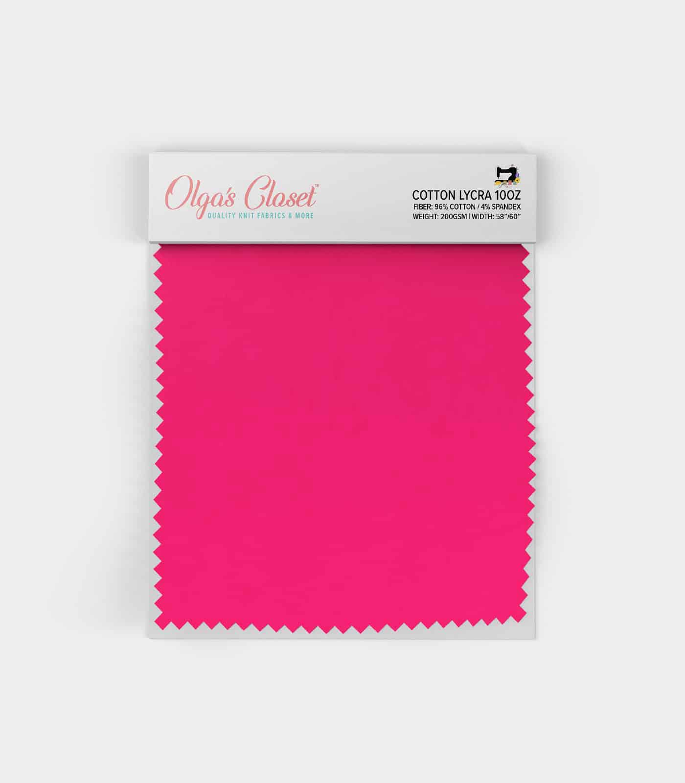 Hot Pink Solid Cotton Lycra Fabric
