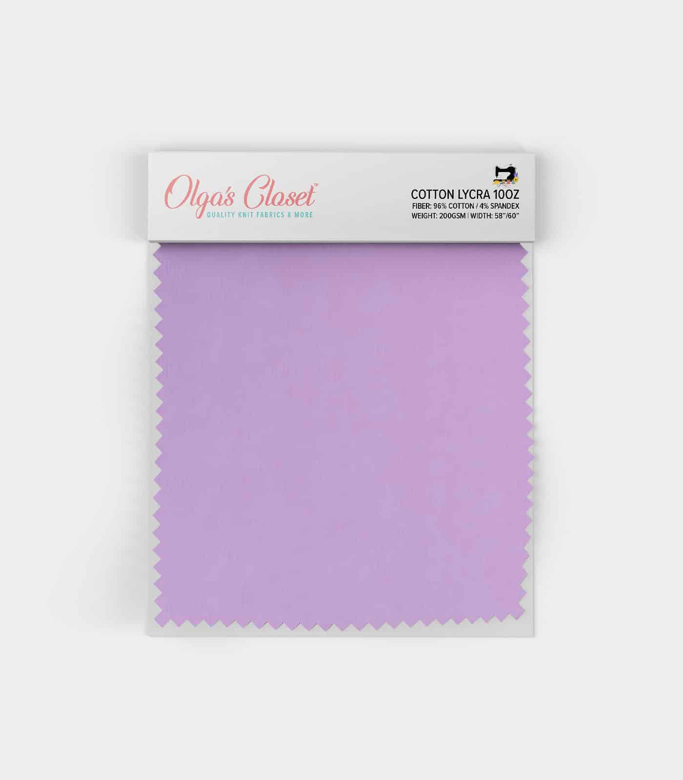 Lilac Solid Cotton Lycra Fabric