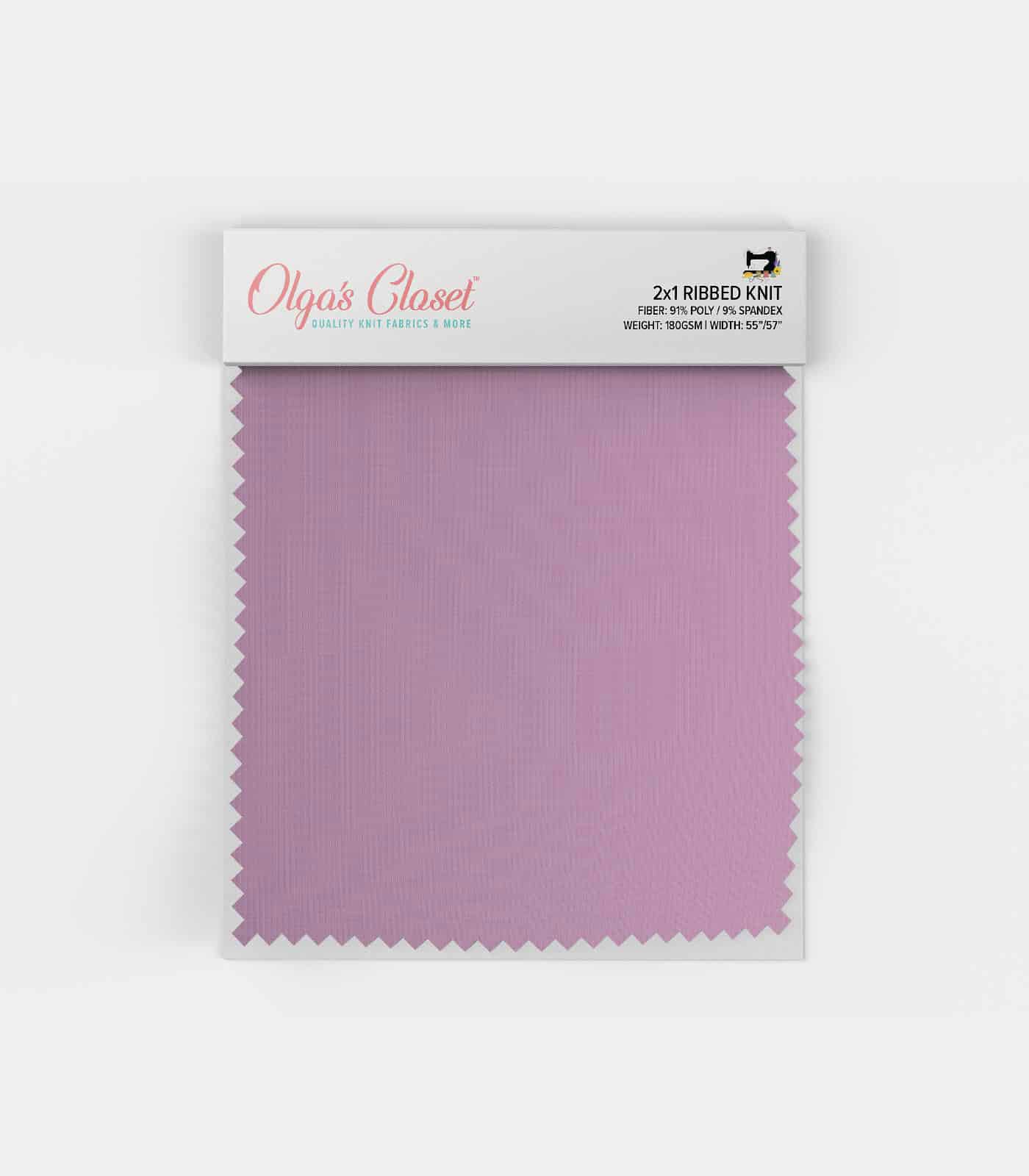 Lilac Solid Ribbed Knit (2x1) Fabric