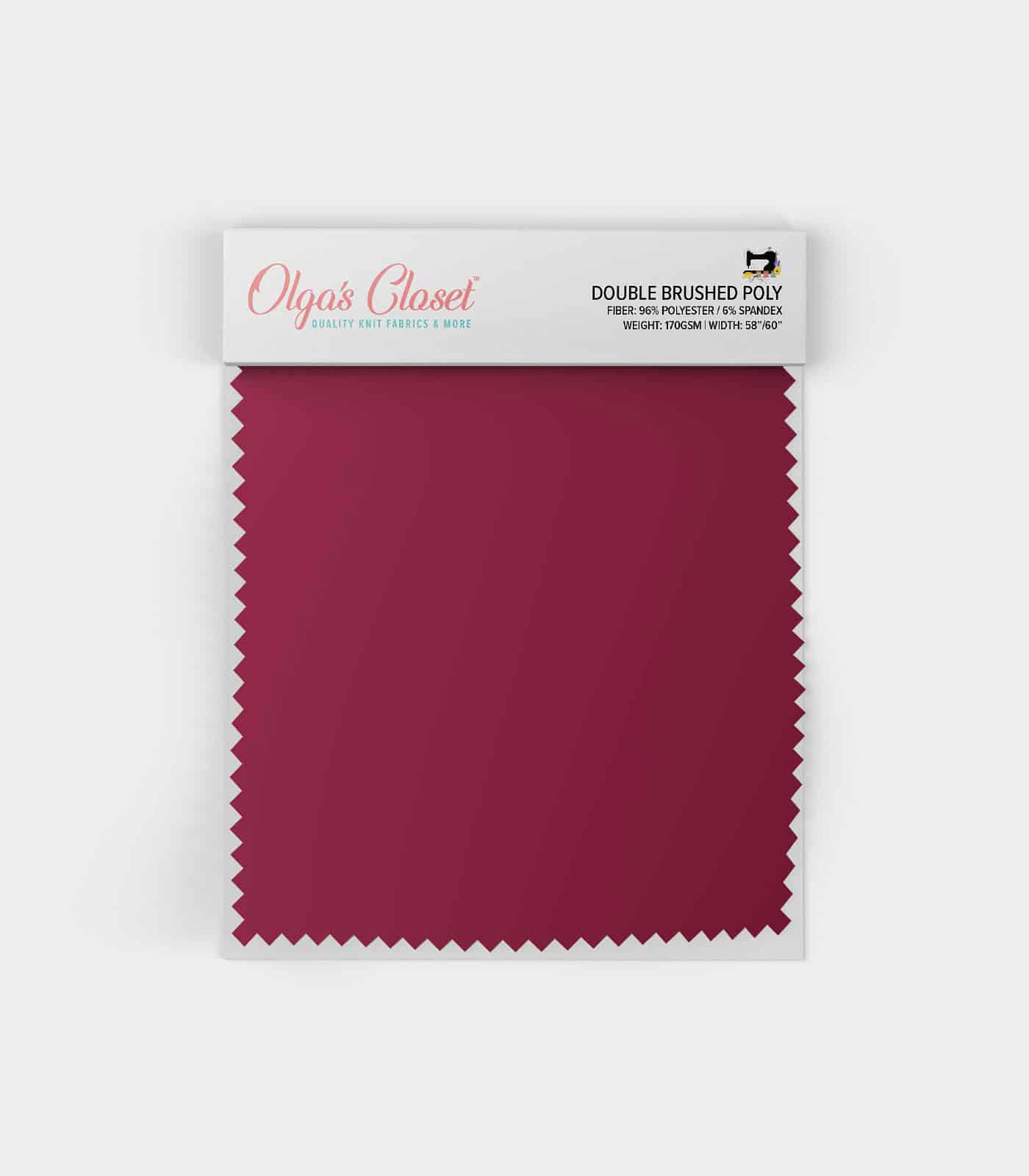Wine Solid Double Brushed Poly Fabric