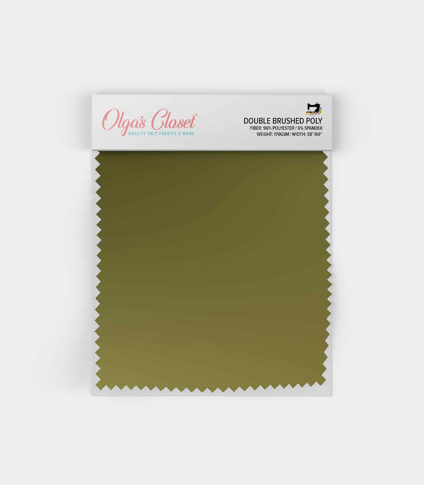 Olive Solid Double Brushed Poly Fabric