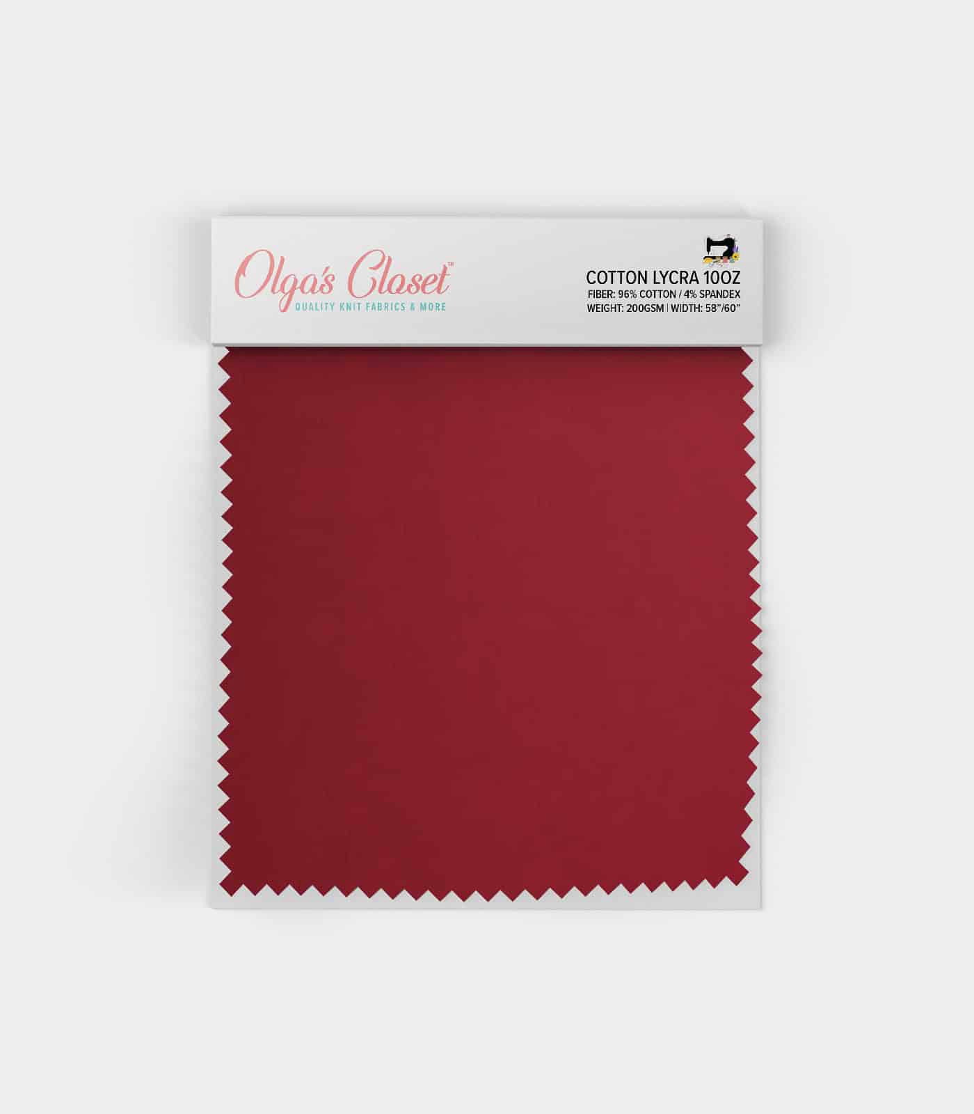 Wine Solid Cotton Lycra Fabric