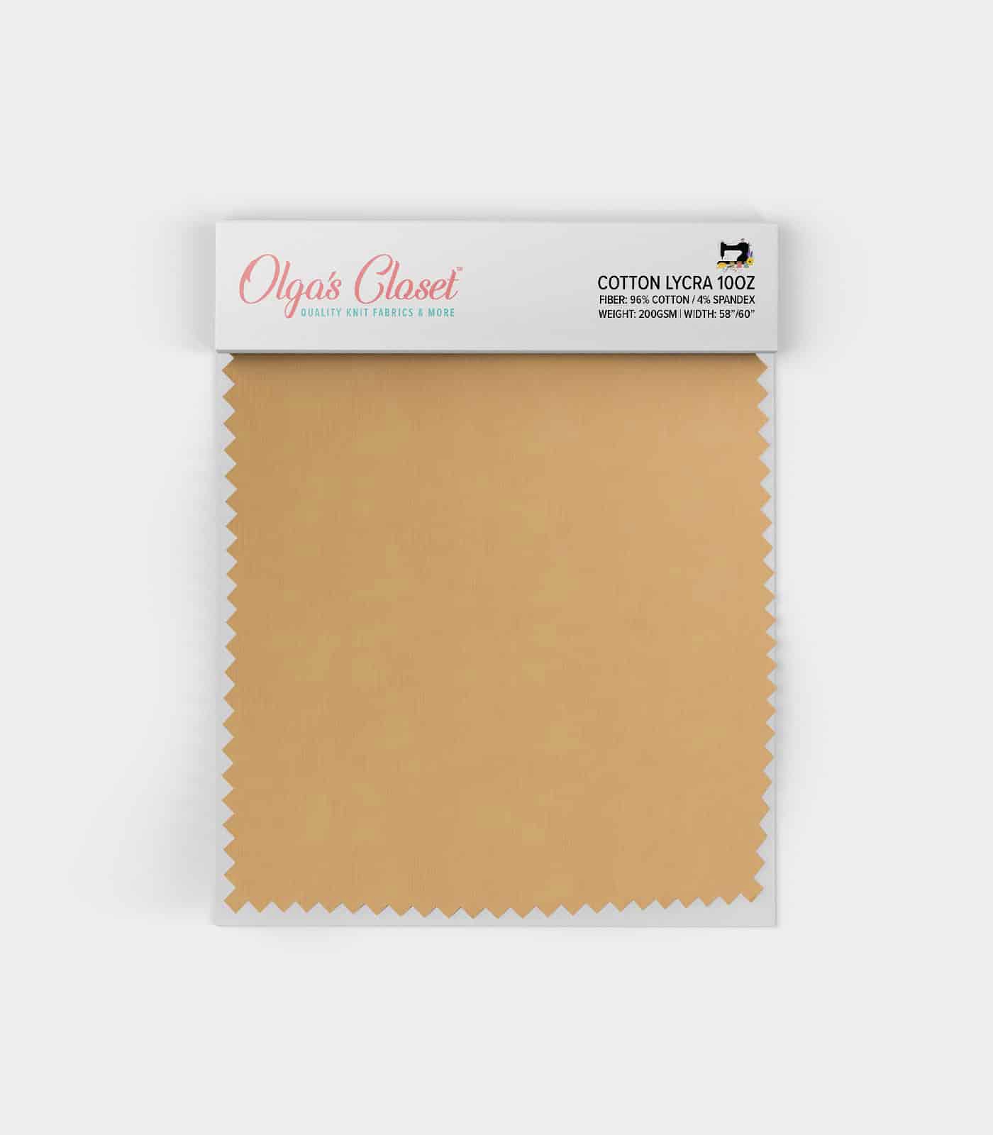 Taupe Solid Cotton Lycra Fabric